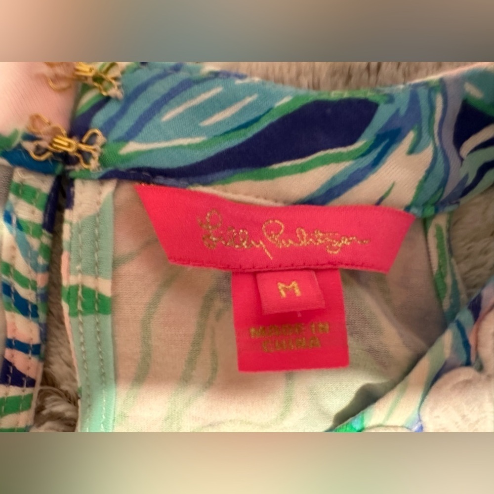 Lilly Pulitzer Dawn Halter Top with Lace Detail "Party Thyme" print - Picture 5 of 8